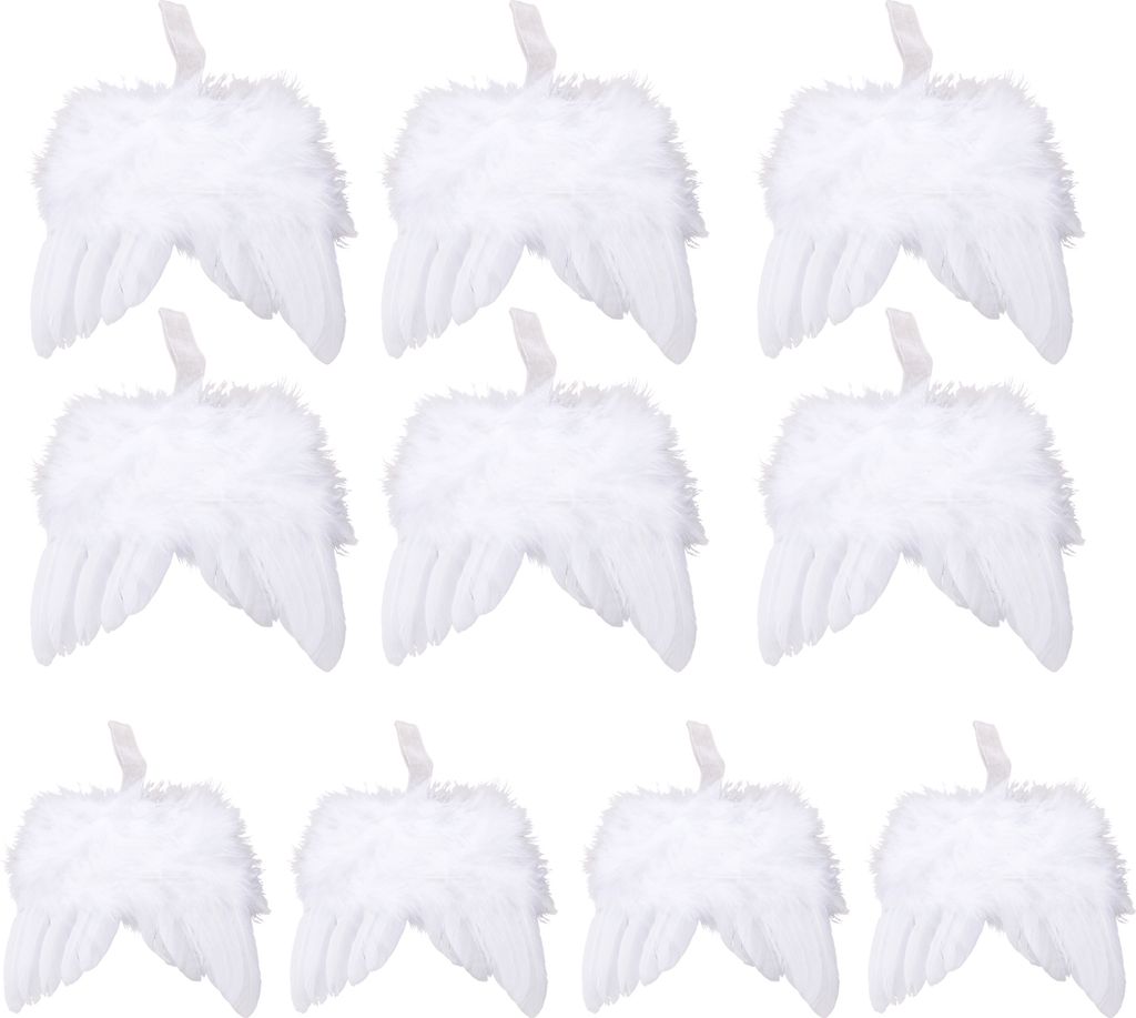 10pcs Weihnachtsflügel Anhänger hängen realistisch aussehende pelzige Weihnachtsbaumanhänger Flügel Requisiten für das Hochzeitsfest der Part...