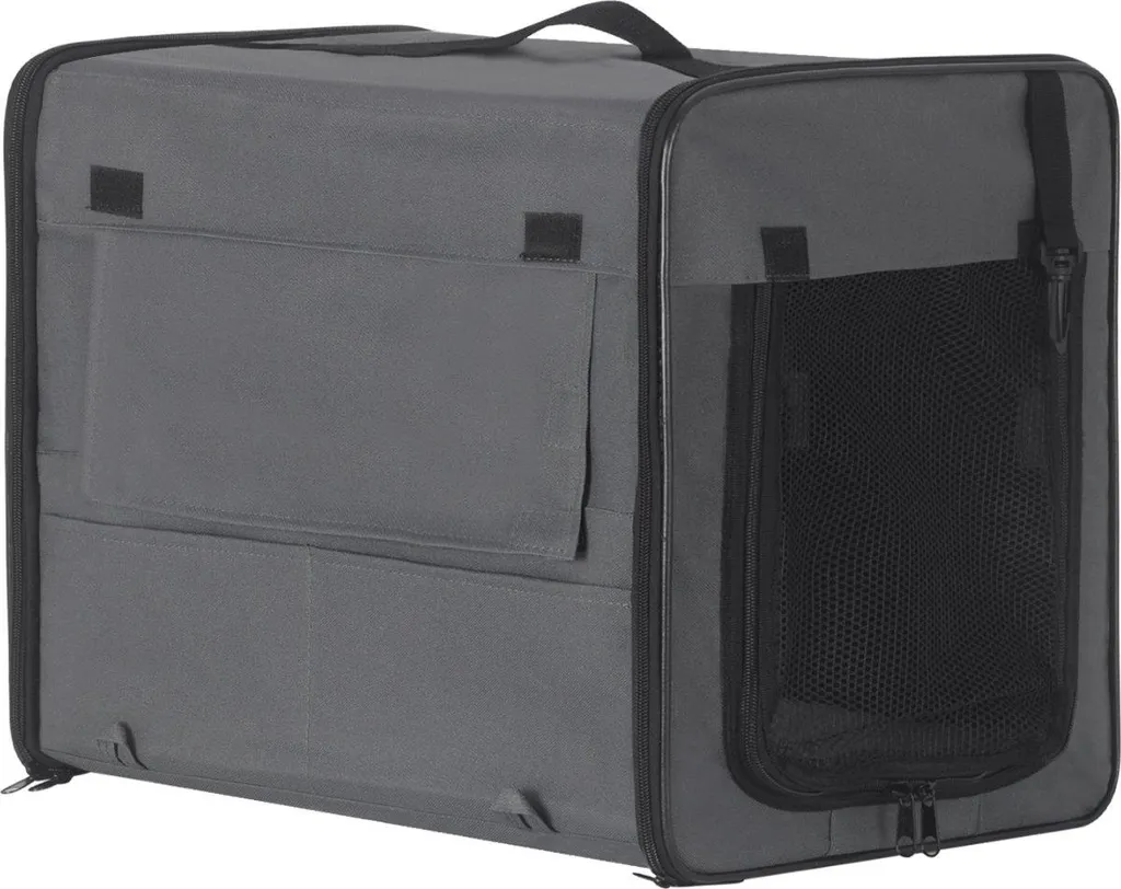 Happyment Buni Box Cane Grigio 90x59x67cm - Trasportino Morbido Pieghevole - 7