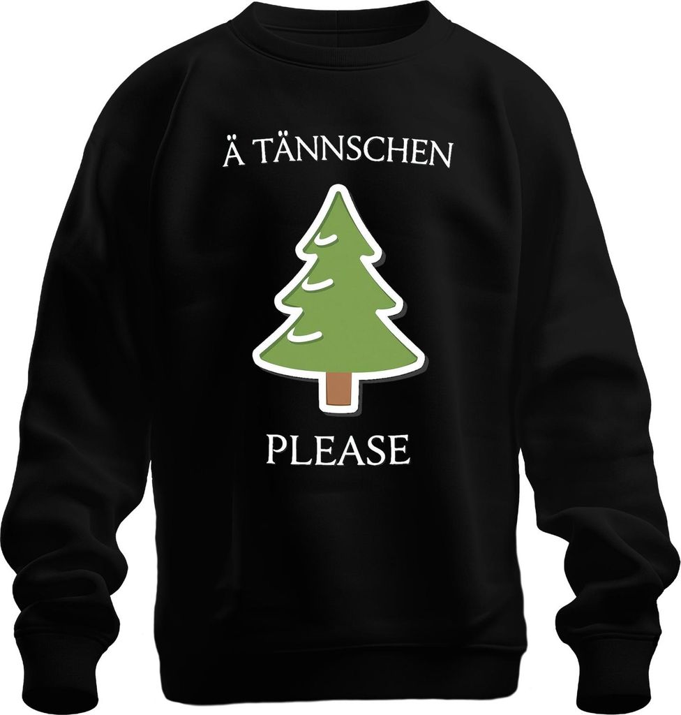 Ä TÄNNSCHEN PLEASE Weihnachten Weihnachtsbaum sächsisch Sachse Uni Sweatshirt Pullover, Schwarz, 3XL