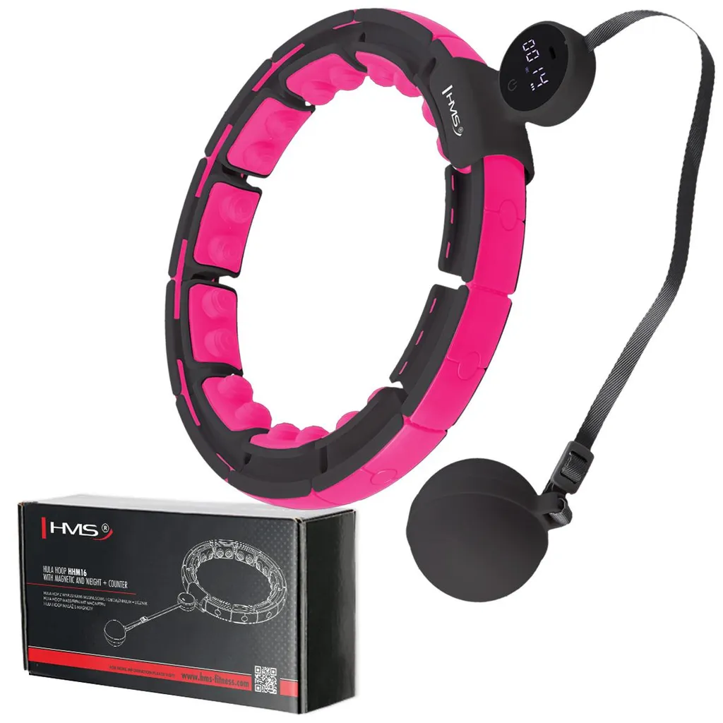 Hula Hoop avec Aimants et Poids Hhm16 Noir Rose - Compteur HMS