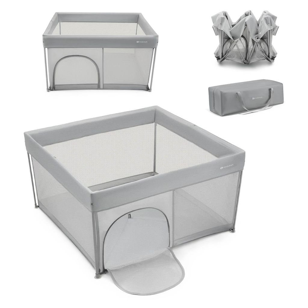 Kinderkraft ZIKI, cuna para bebé, color gris Imagen del producto 