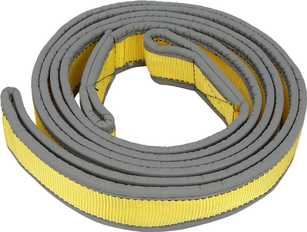 Sangle de Remorquage 8 Tonnes avec Crochets en U Jaune et Gris - 5m