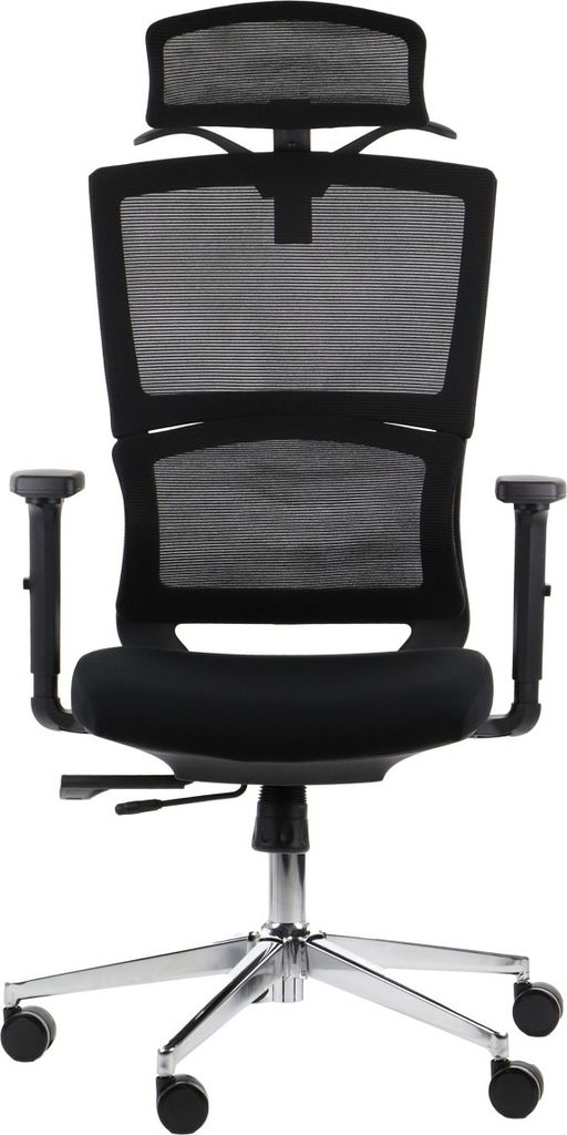 Drehbarer ergonomischer Bürostuhl TRENT, Chromgestell, Produktbild 