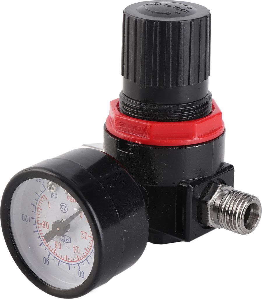 HVLP-Spritzpistolen-Luftdruckregler mit Manometer, 1/4-Zoll-Inline-Luftfilter und einstellbarem Luftdruckregler
