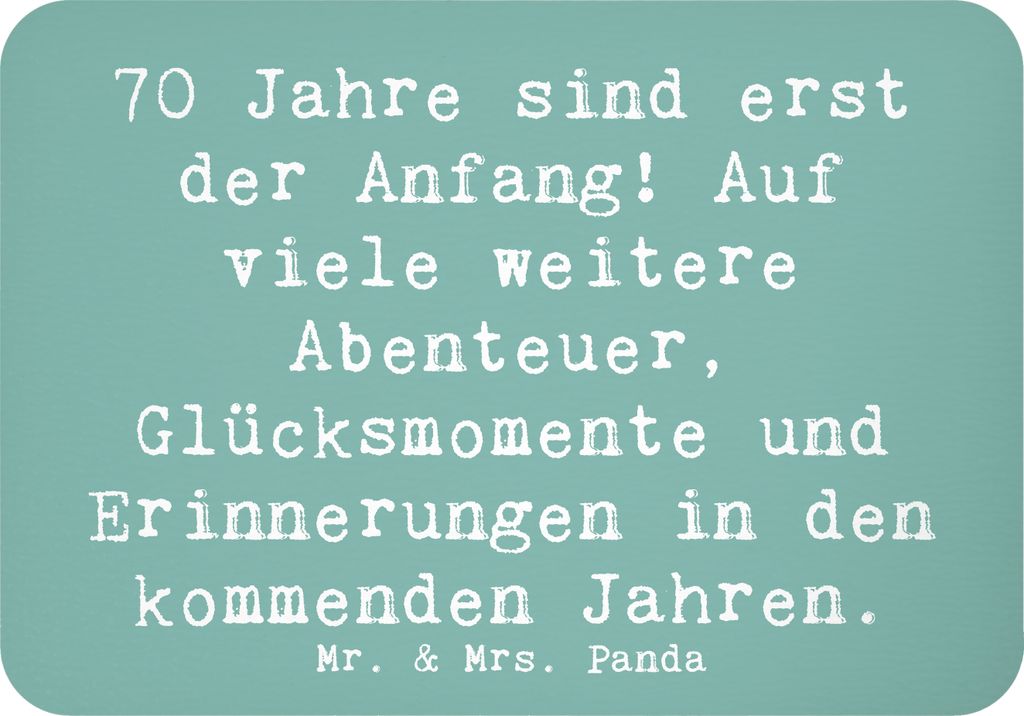 Mr. & Mrs. Panda Kühlschrankmagnet Spruch 70. Geburtstag Beginn - Meeresbrise - Geschenk, Geburtstagsgeschenk, herzlichen Glückwünsche, Siebzige...