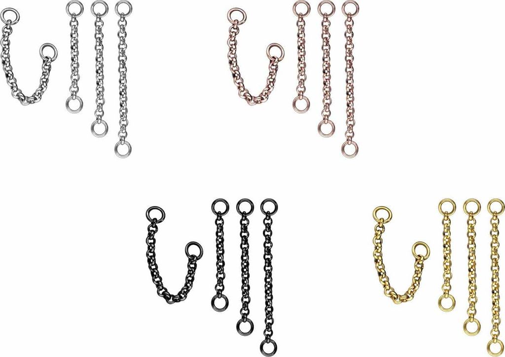 Chirurgenstahl Anhänger für Clicker ANKERKETTE Gold Kettenlänge: 40mm
