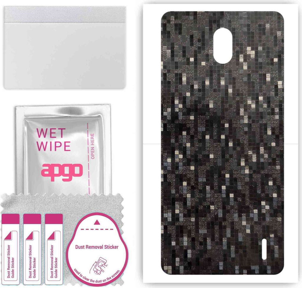 apgo Rückseite Schutzfolie, Skin, kompatibel mit Nokia 1 Plus, Hinten Displayschutzfolie aus Vinylfolie, kratzfest, einfache Montage - Carbon Blac...