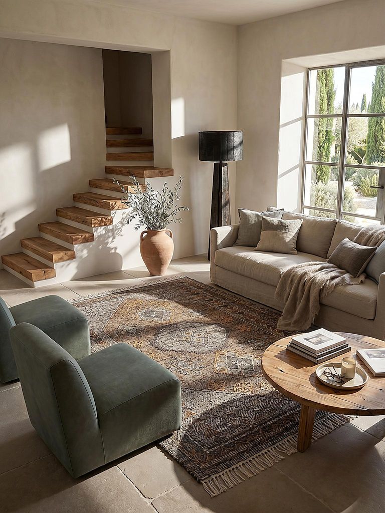 Flachgewebe-Naturfaserteppich Vintage · Jute & Wolle · handgewebt
