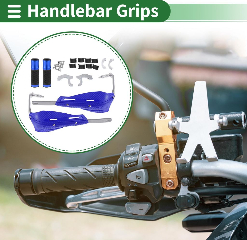7/8" 22mm 15/16" 24mm Motorrad Lenkergriffe Abdeckung Kit Aluminiumlegierung Gummi Lenkerabdeckung Blau 1 Set Diamantmuster