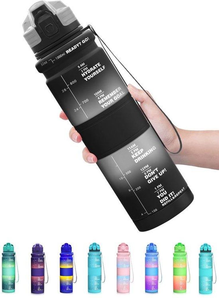 Kinder-Trinkflasche 500ml, BPA-frei, mit Zeitmarkierung