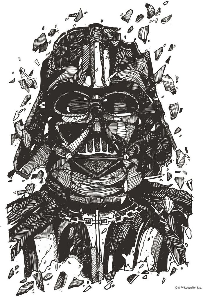 Disney Poster Star Wars Darth Vader Schwarz-Weiß - 612189 - 30 x 40 cm