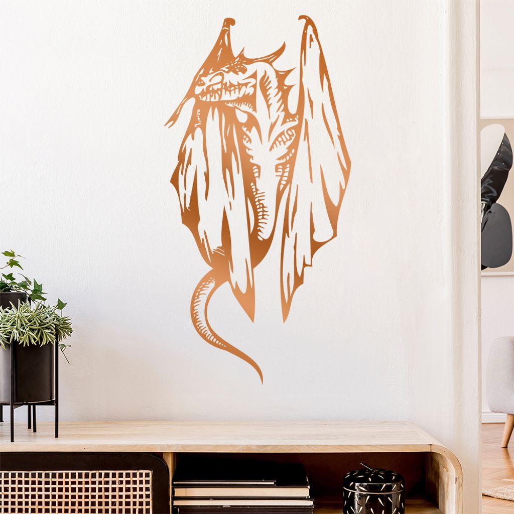 Flug Drache Wandtattoo in 6 Größen - Wandaufkleber Wall Sticker - Dekoration, Küche, Wohnzimmer, Schlafzimmer, Badezimmer