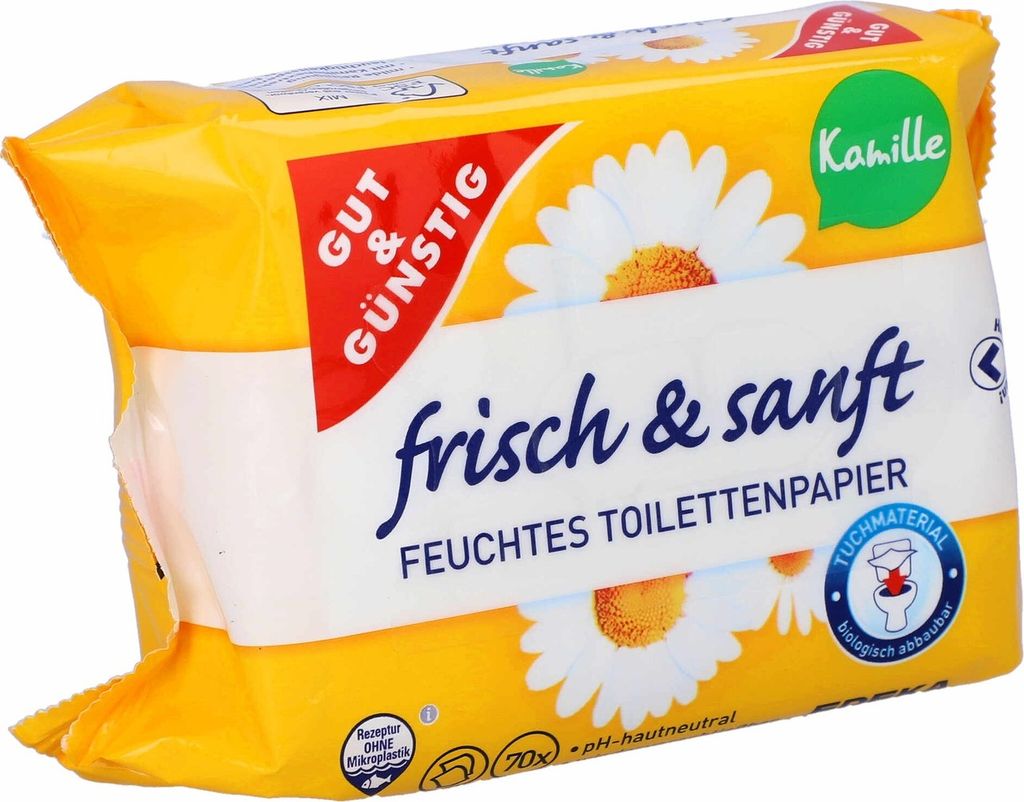 Vlhčený toaletný papier Feuchtes Tücher 2 x 70ks - Obrázok produktu 