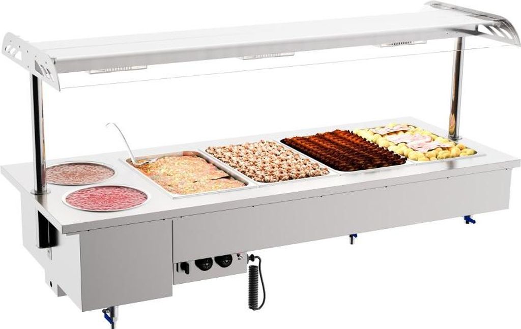 Combisteel Einbau-Bain-Marie mit 5xGN1/1 2x17 Liter Ø aus Edelstahl