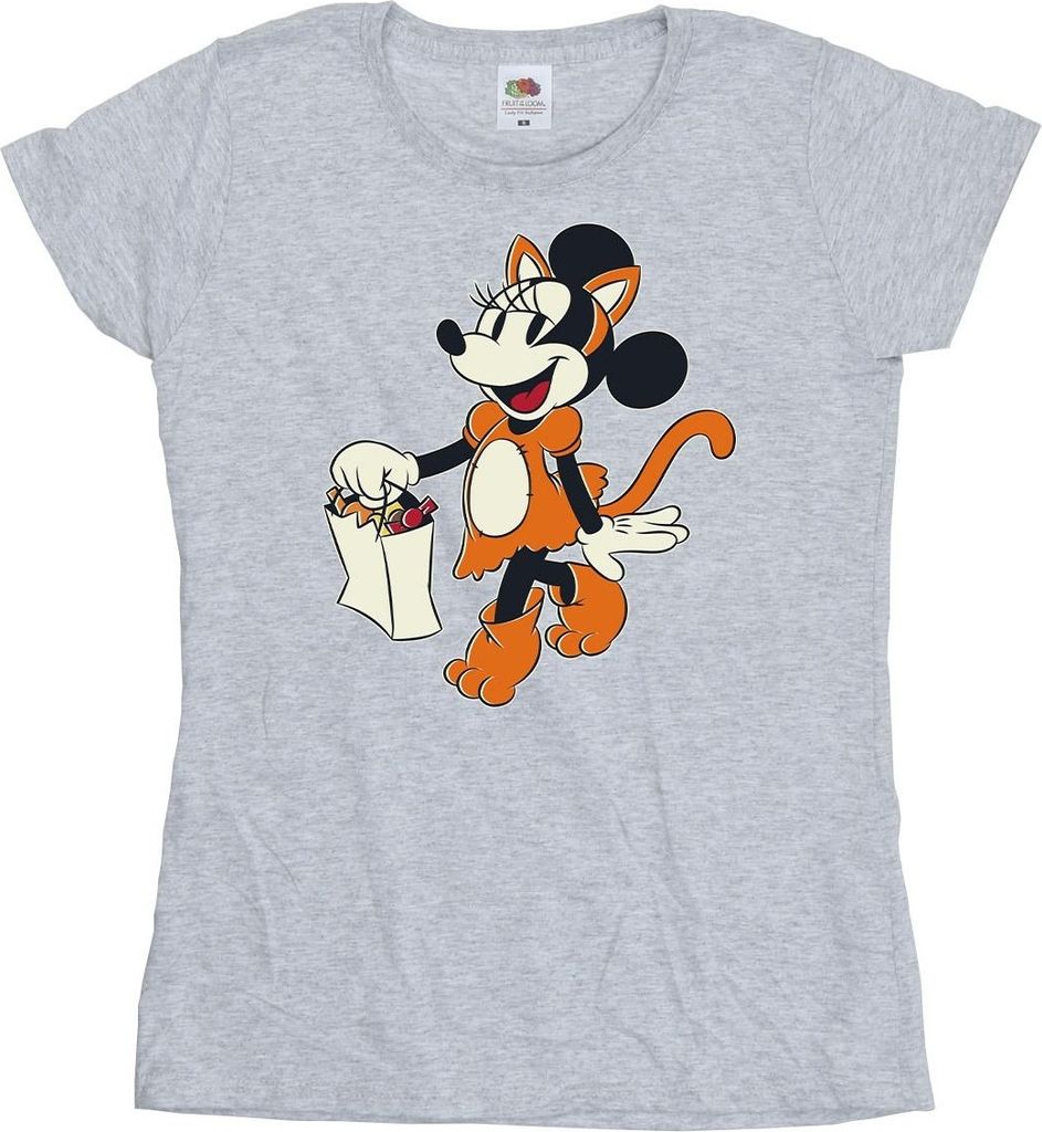 Mickey Mouse - "Cat Trick Or Treat" T-Shirt für Damen BI52818 (S) (Grau)