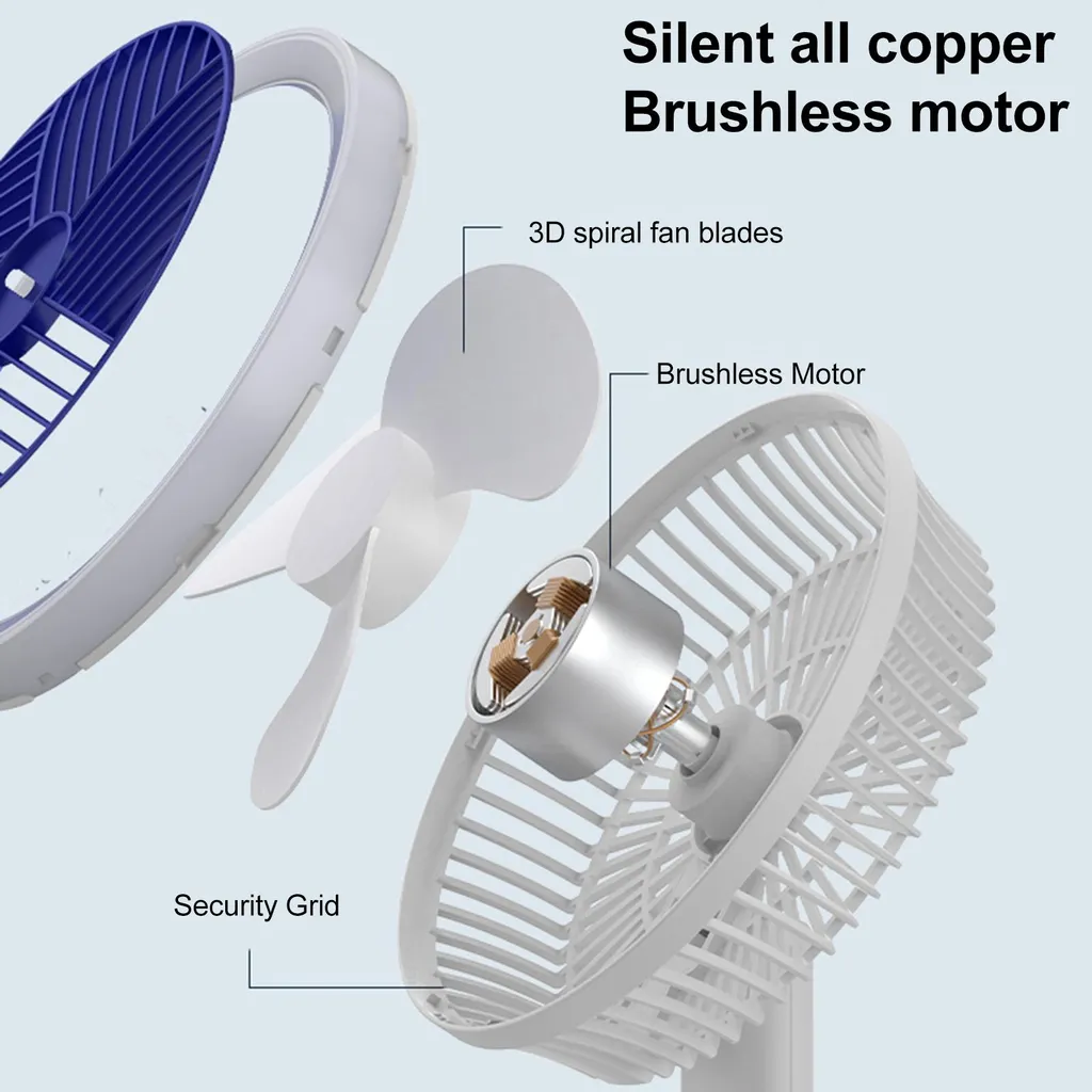 Ventilateur électrique multifonction USB-C portable à clip 4 vitesses - 13