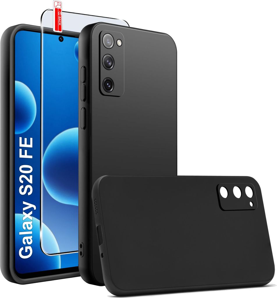 Etui Czarne Matowe Silikon Slim do Samsung S20 FE + SZKŁO Zdjęcie produktu 