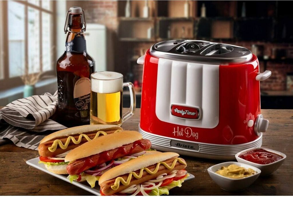 Ariete 206R Party Time Hot Dog Maker, rot, 650 Watt für 2 Produktbild 3