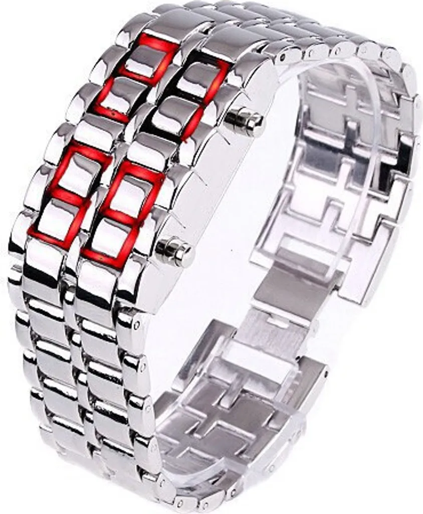 Orologio Digitale Iron Samurai KP762 - LED Rosso Lava in Acciaio