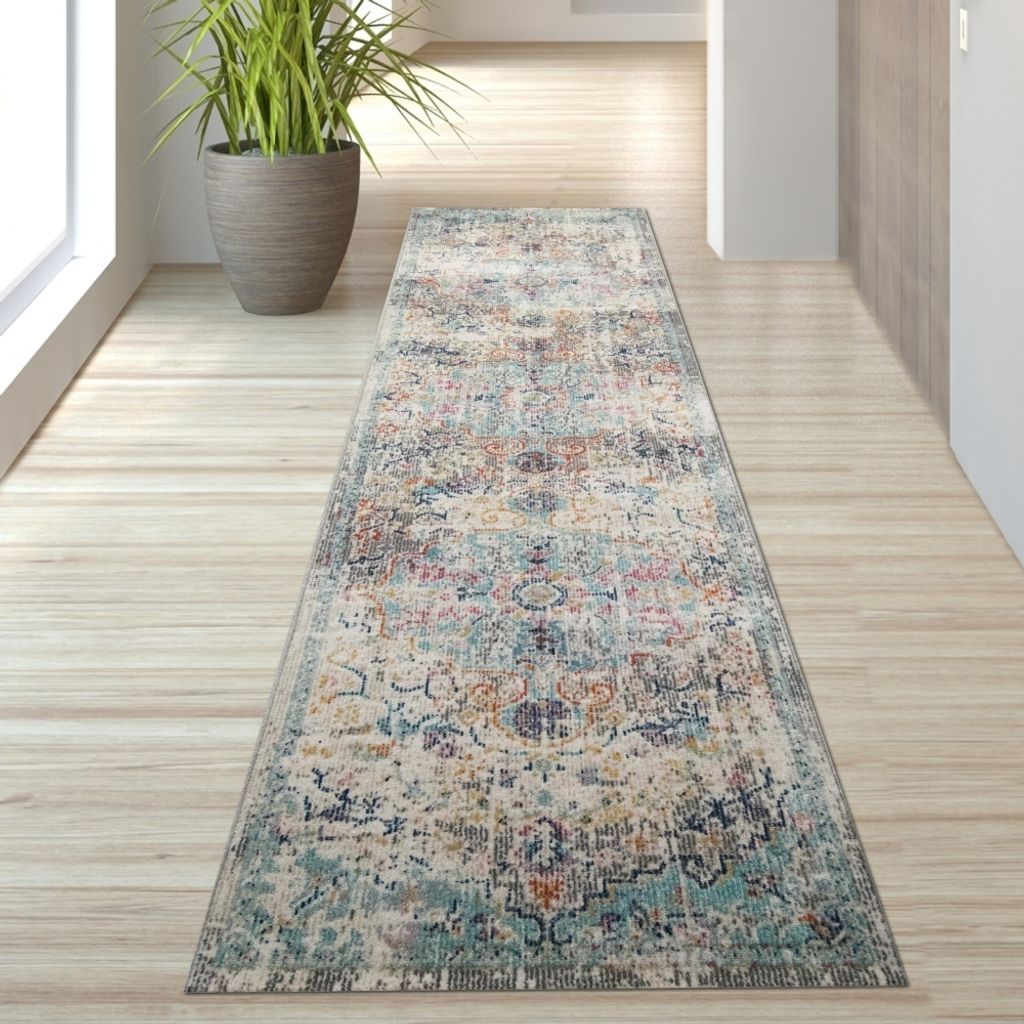 Teppich Vintage bunt Größe - 80 x 300 cm