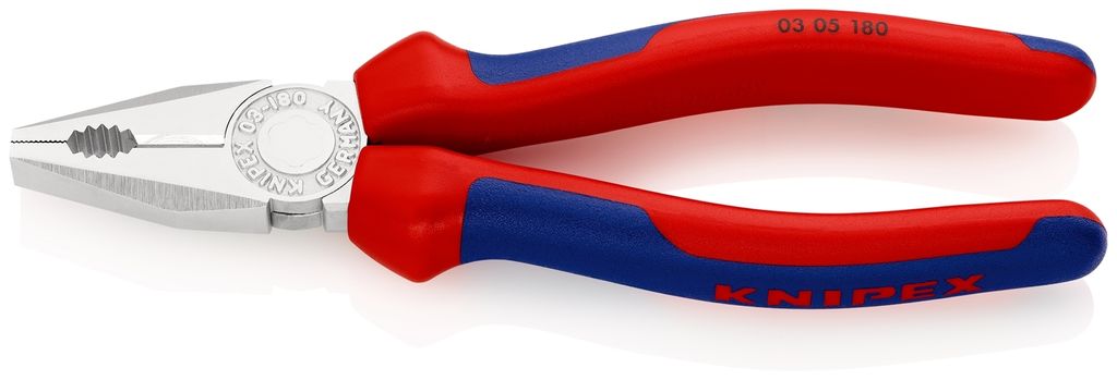 Knipex Kombizange DIN ISO 5746 Länge 180mm verchromt Mehrkomponenten-Hüllen - 03 05 180 SB