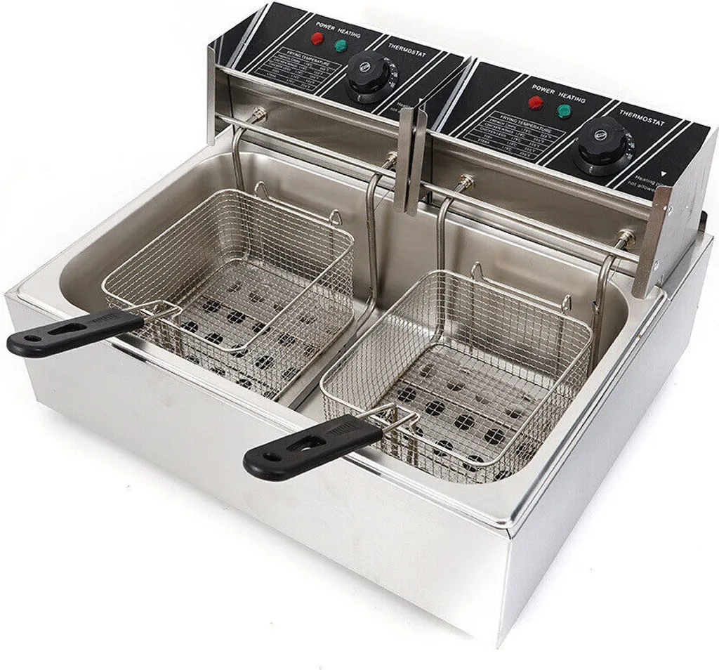 Friteuse professionnelle inox 12 litres double bac pour restauration
