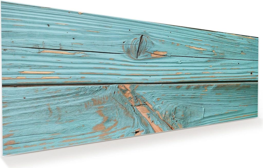 Glasbild 125x50cm in XXL für Wohnzimmer, Schlafzimmer Motiv Holzbretter Vintage