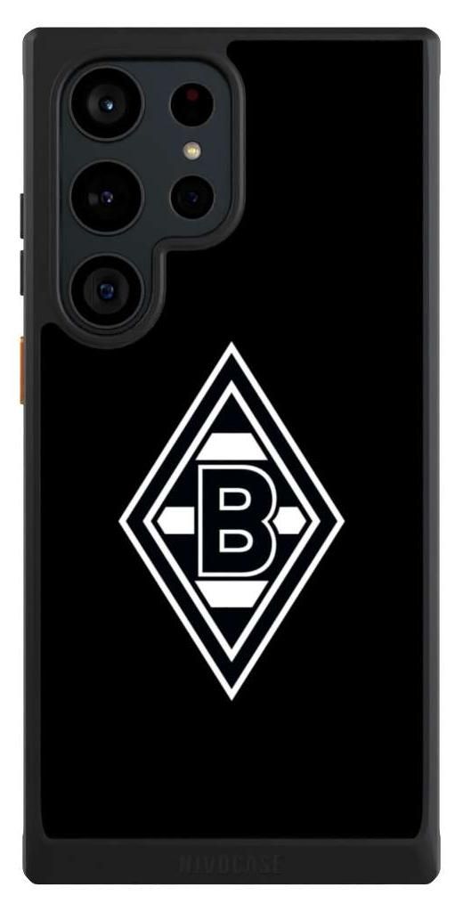 NIVOCASE Hülle für Samsung Galaxy S23 Ultra Handyhülle NIVOcore Case Schwarz Borussia Mönchengladbach Gladbach Wappen