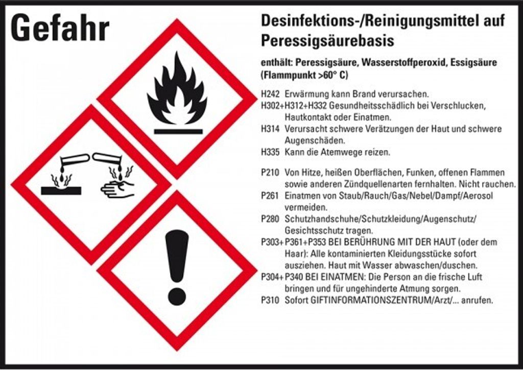 Dreifke Aufkleber I GHS-Etikett Desinfektion-/Reinig.., GefStoffV/GHS/CLP, F...