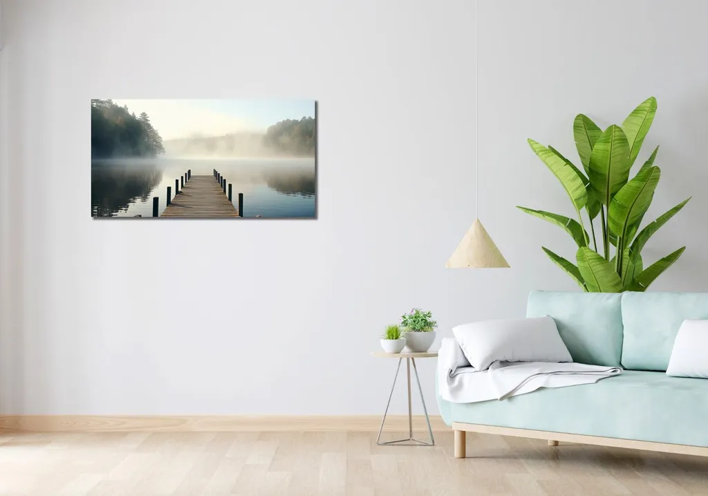 Tableau Bord de l'eau 100x50 cm : la Solution pour un Mur Vide et Nu