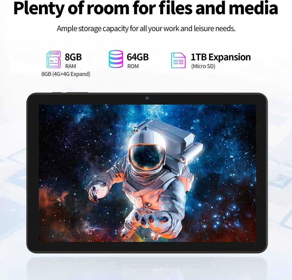 Tablette Android 13 pour Bureautique et Loisirs avec Clavier Gris - 5
