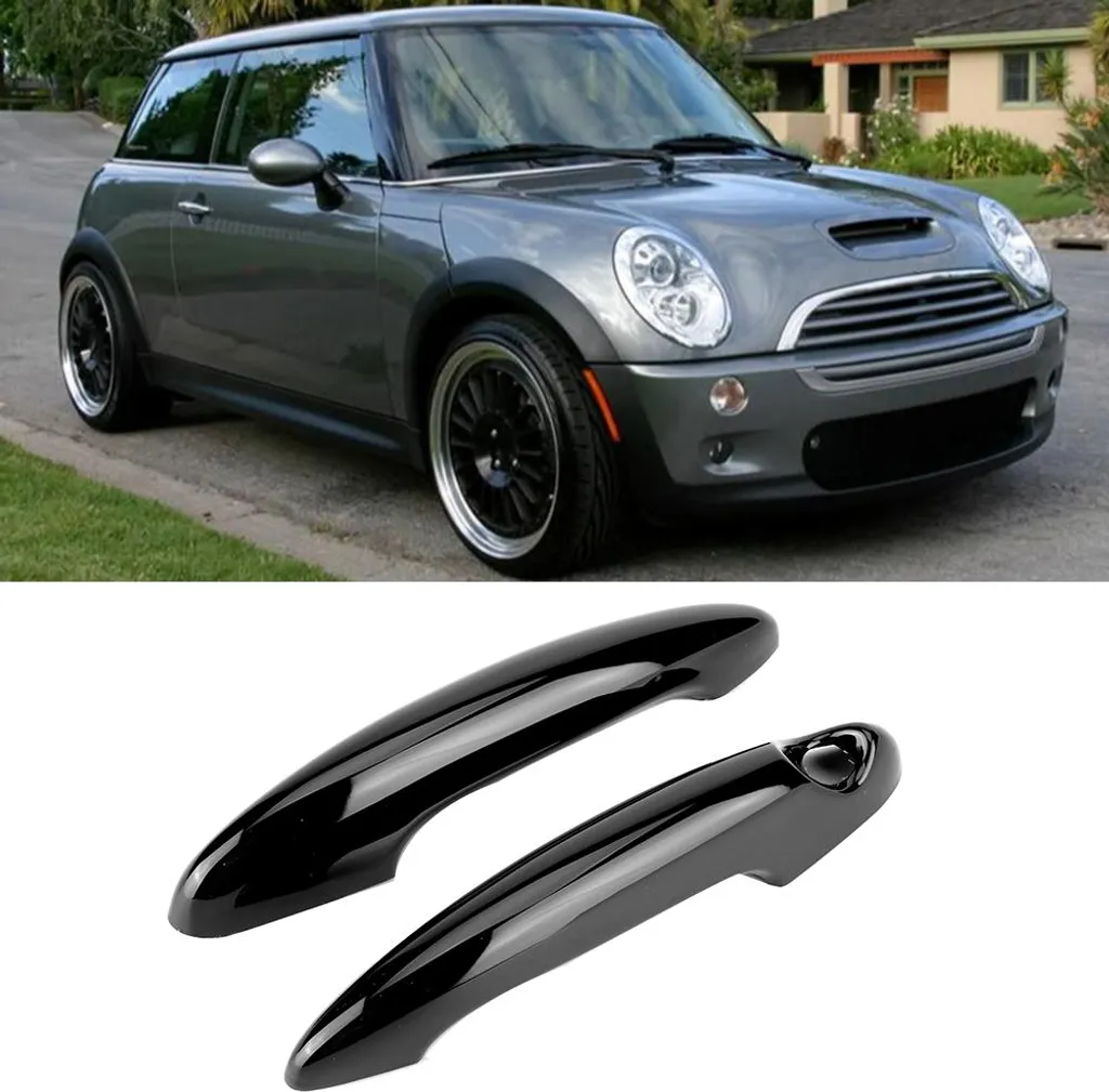 Garniture de poignée de voiture en ABS noir pour R50 R53 R56, 2 unités
