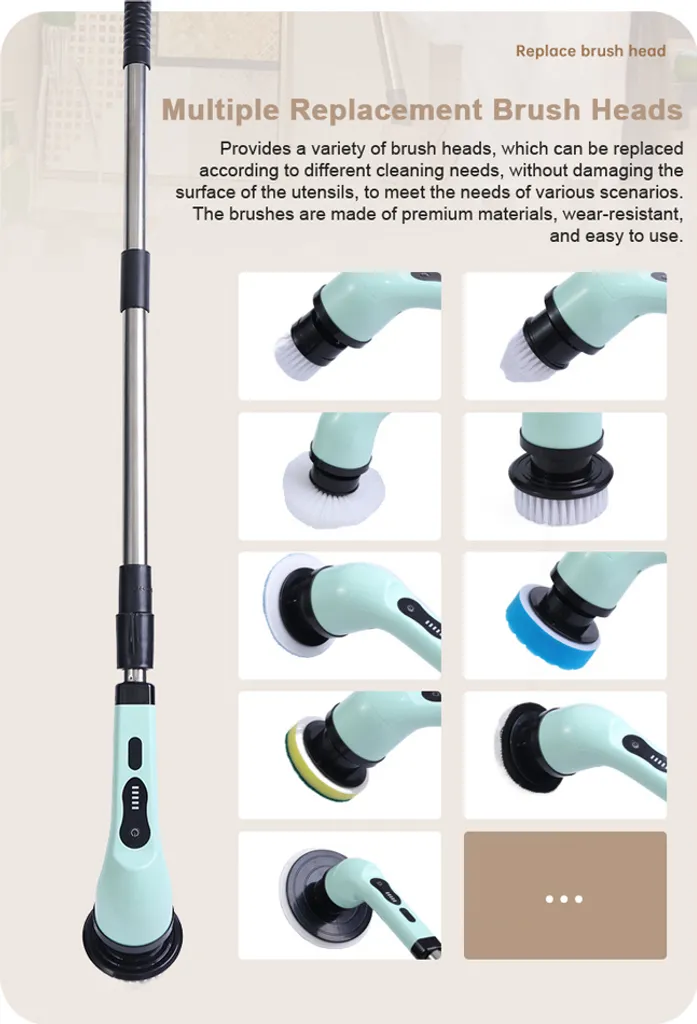 Nettoyeur électrique sans fil rechargeable avec manche télescopique G10