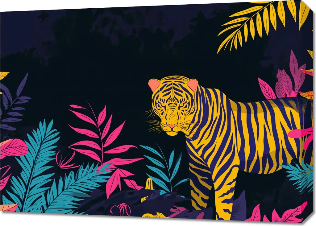 Tableau Image 70 x 50 cm Tigre dans les décombres Déco Murale Moderne