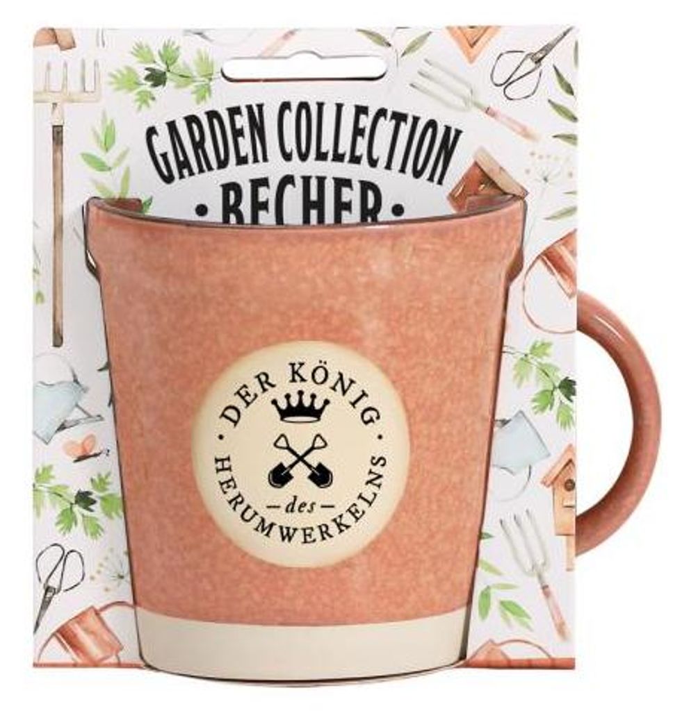 Garden Collection Becher aus Steinzeug, Rustikale Kaffeetasse Tasse -für Der König...