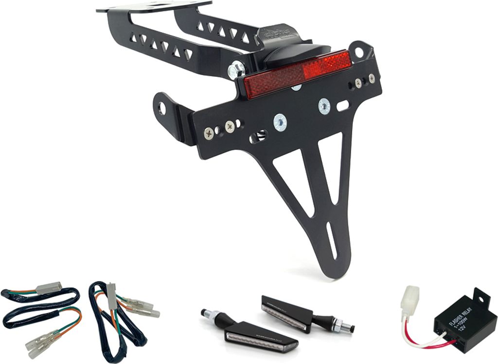 alpha Technik Kennzeichenhalter-Blinker-Kit für Z/Ninja 650 17-'19 für Z650 ER650H EURO4