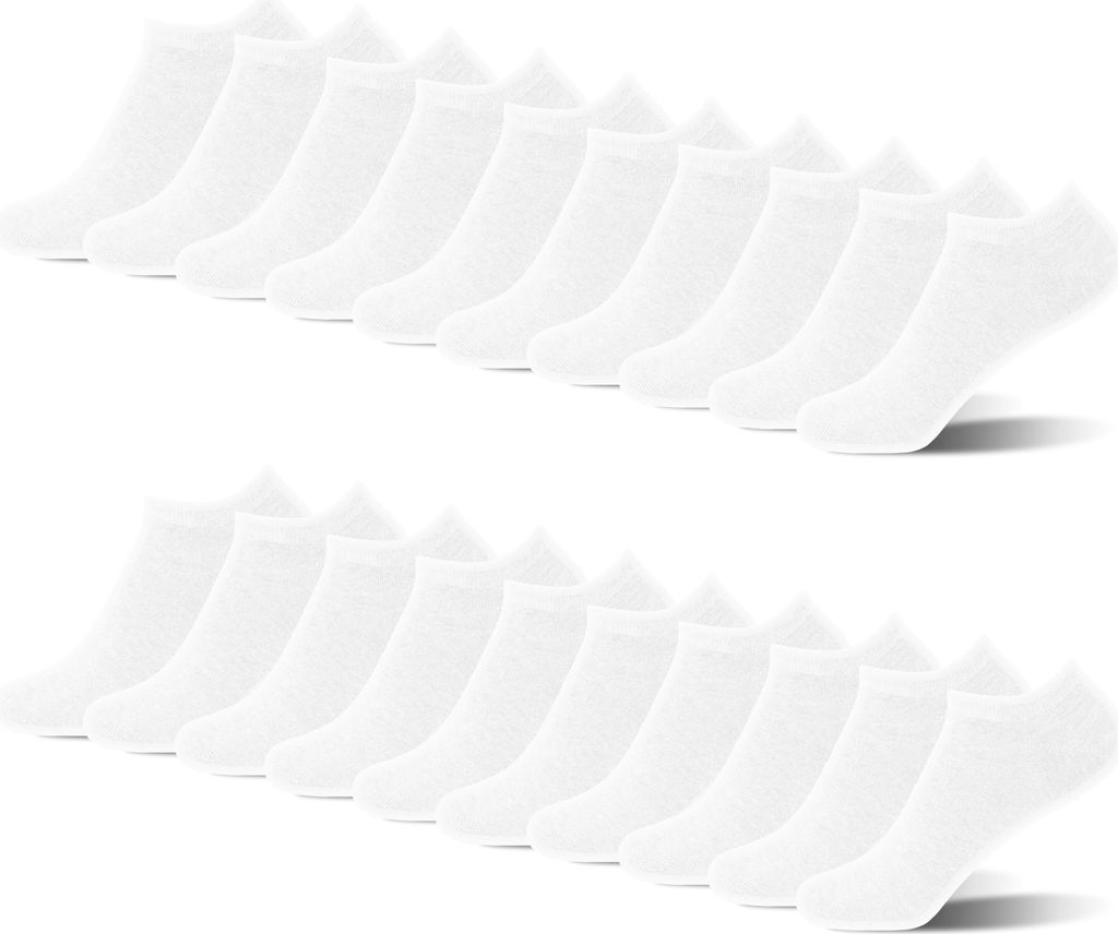 Sprint Sport Sneaker Socken 20 Paar 35-38, weiß
