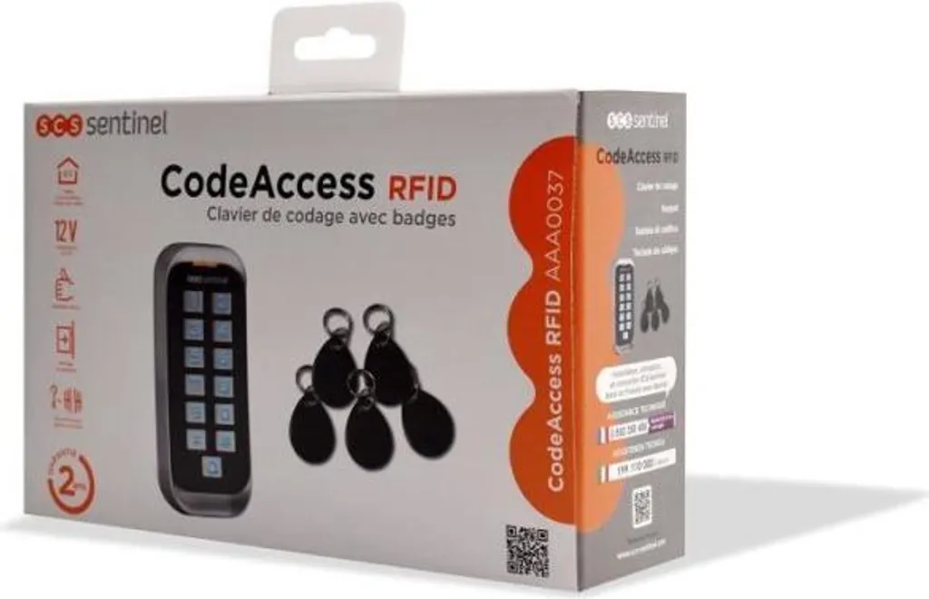 Kit d'accès RFID sans contact avec 5 insignes - Sécurité programmable