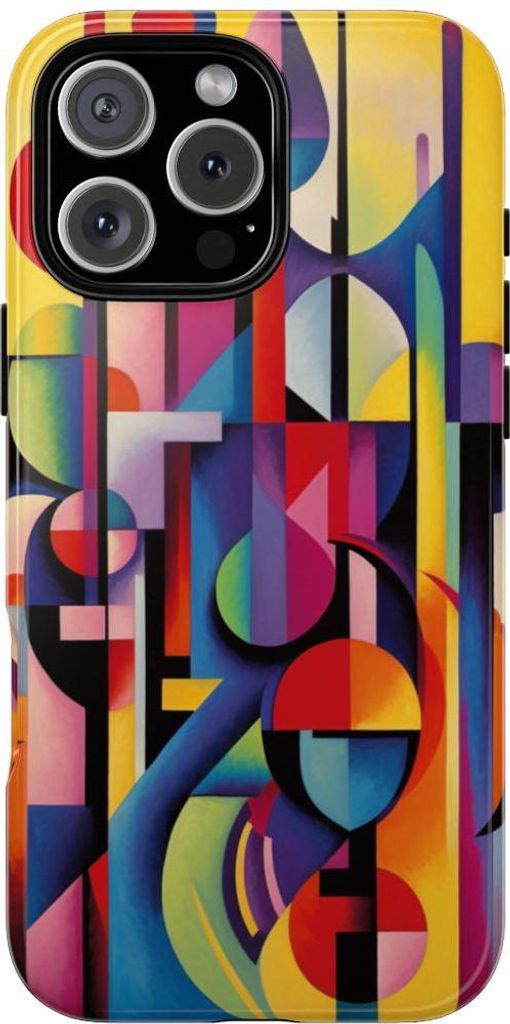 Abstrakte geometrische Formen in leuchtenden Farben – Hülle Kompatibel mit iPhone 16 Pro Max