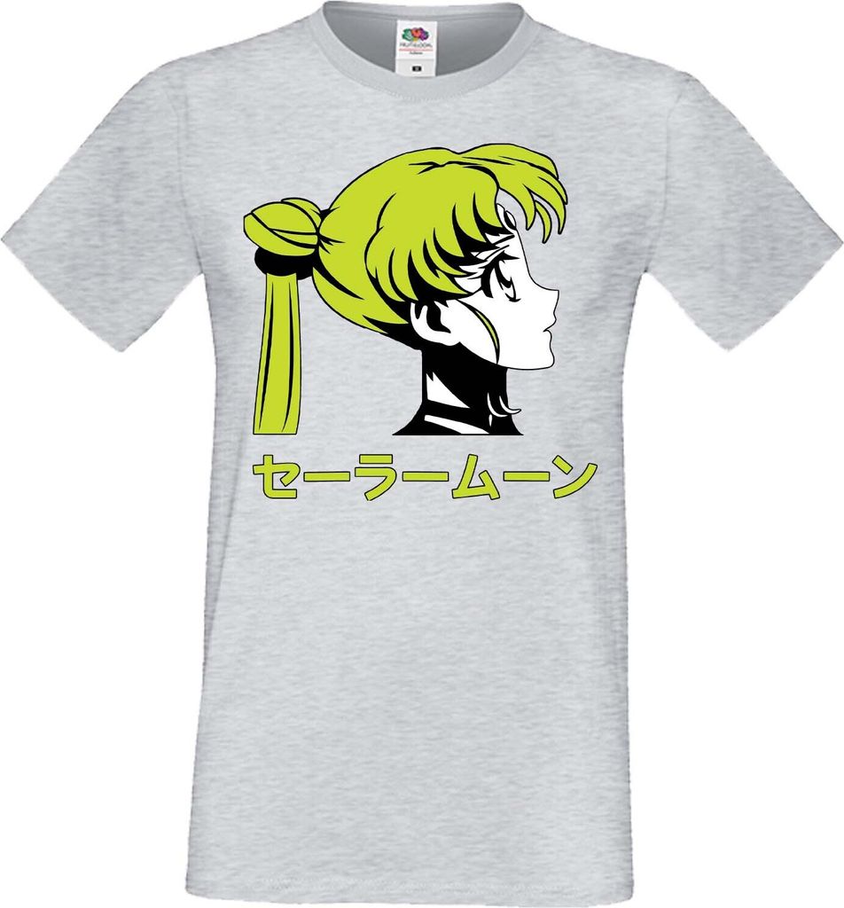 Herren T-Shirt Manga Anime Sailor Anime Manga Moon 03, Man M / Grau
