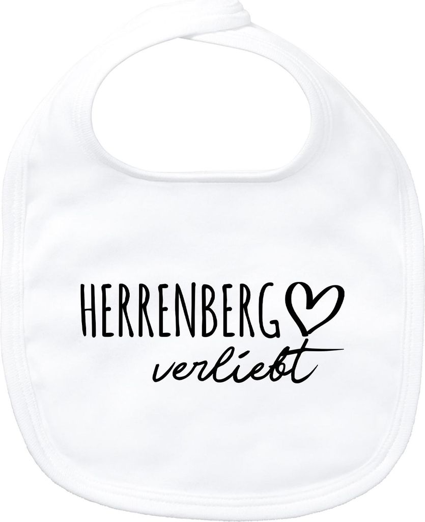 Huuraa Baby Lätzchen Herrenberg verliebt White Klettverschluss Baumwolle Latz Geschenkidee