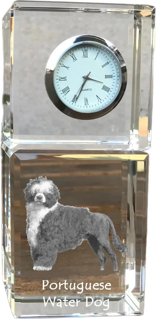 Art-Dog Orologio Cristallo Foto Cane da Acqua Portoghese - Tech