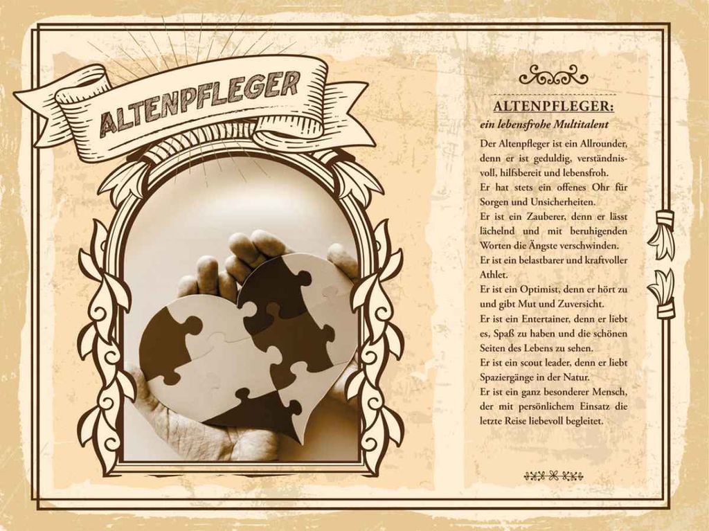 vianmo Holzschild 30x40 cm Altenpfleger geduldig hilfsbereit Beruf Arbeit