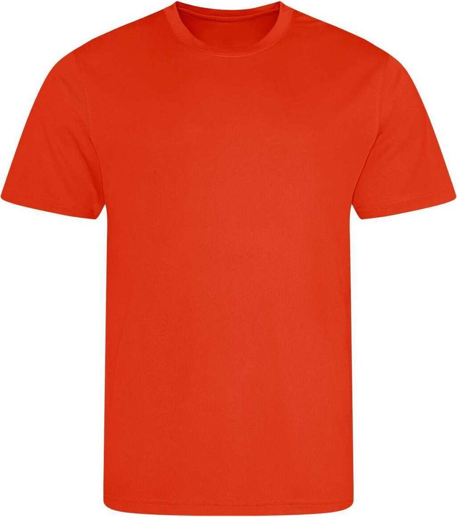 Just Cool JC001 | Cool T-Shirt +WRAP +UV-Sonnenschutz 30 - Farbe: Orange Flame - Größe: S