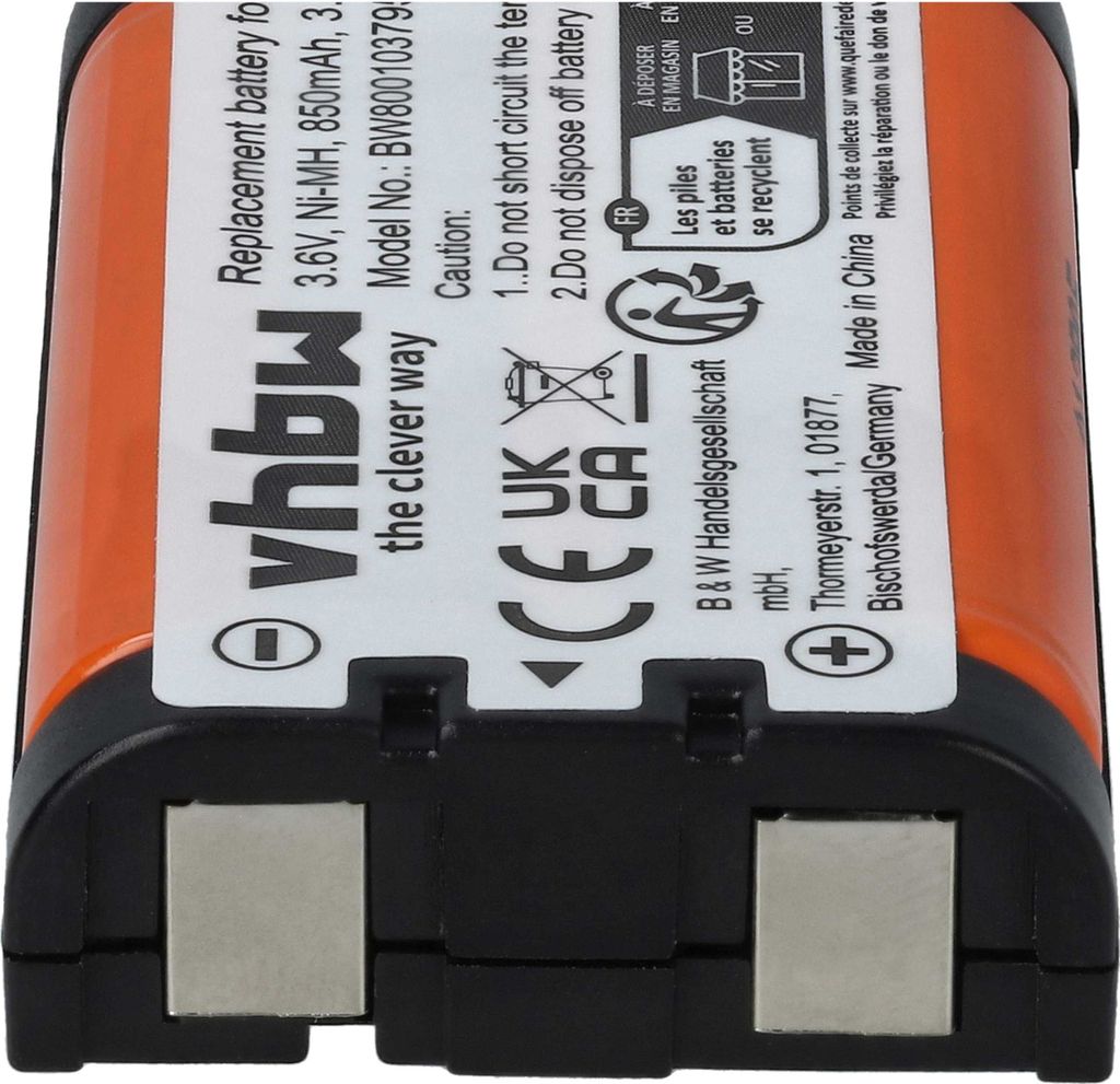 vhbw Akku kompatibel mit Panasonic KX-TG2346S, KX-TG2344BP, Produktbild 6
