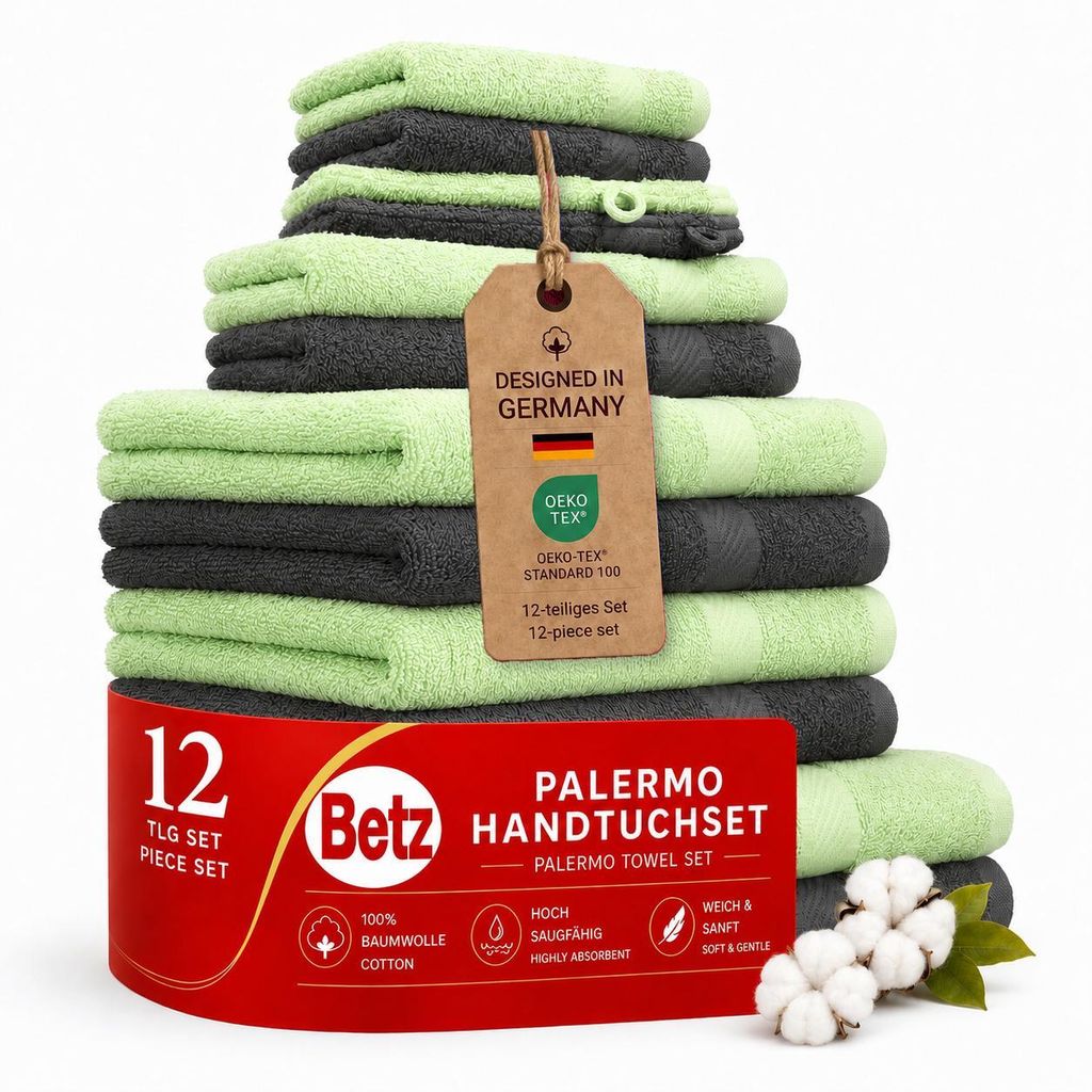 Betz 12-TLG. Handtuch-Set Palermo 100% Baumwolle 2 Produktbild 