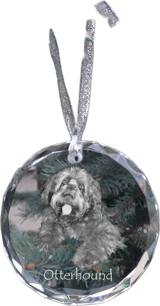 Otterhund, Otterhound - Kristallkugel mit Foto, Hundebild im Kristall, personalisierter Christbaumschmuck von Art-Dog.