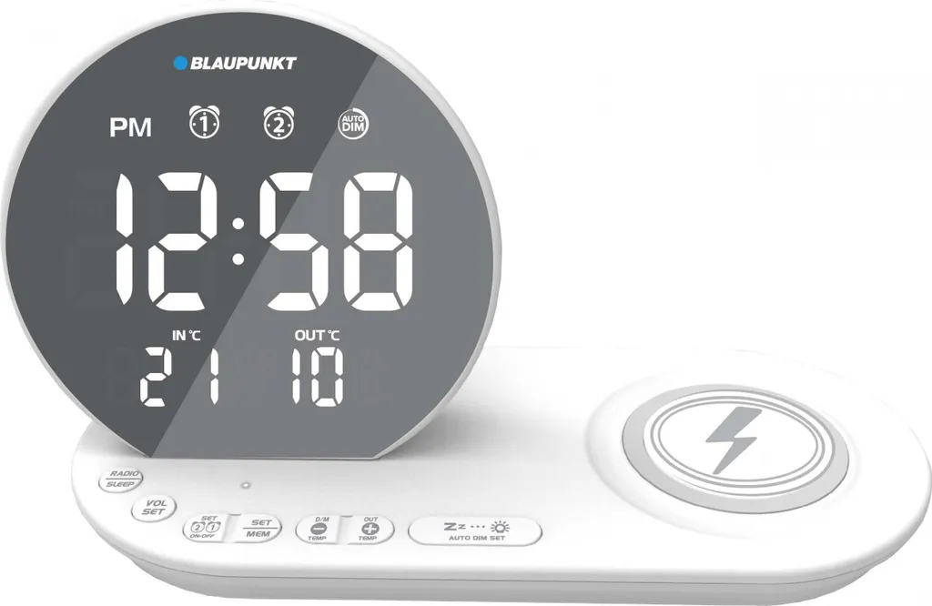 Réveil Bluetooth Blaupunkt CR85WH pour charger son téléphone sans fil