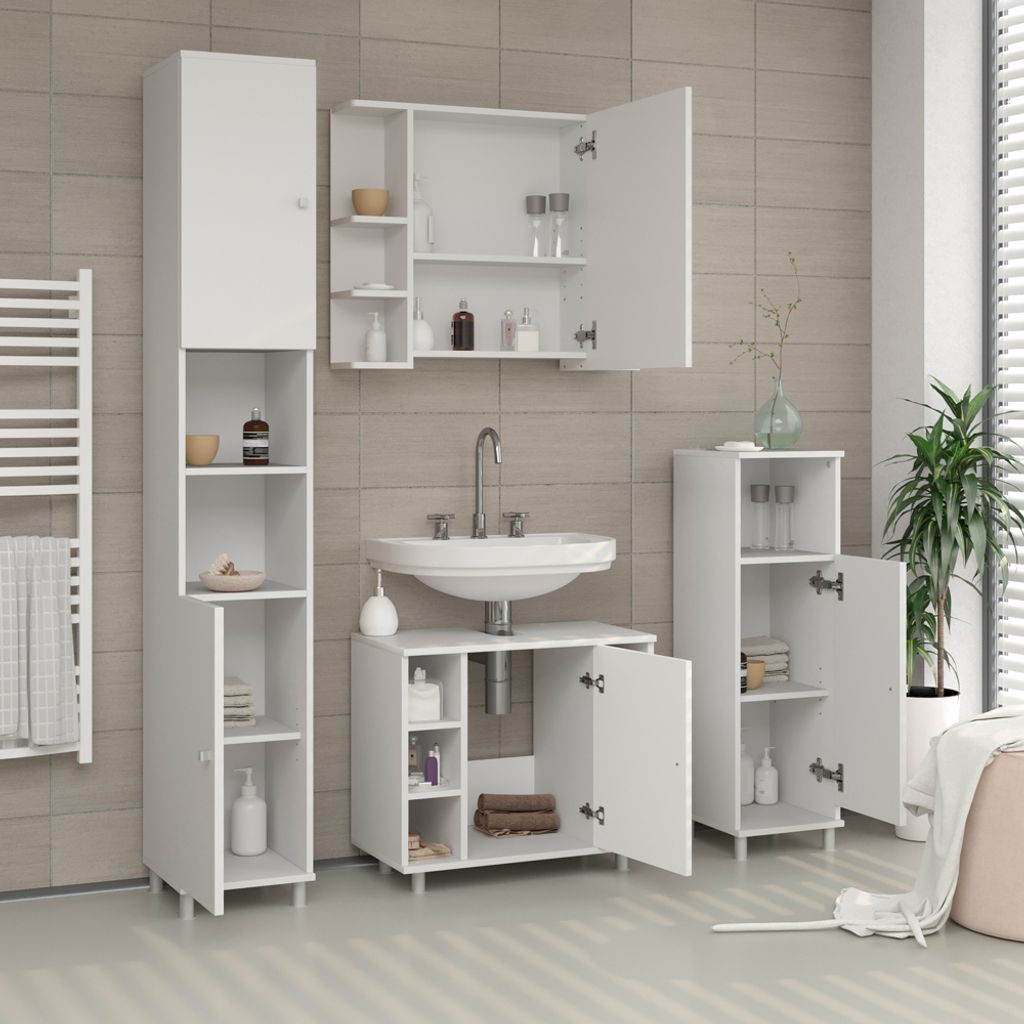 Vicco Szafka łazienkowa Fynn, 30 x 190 cm, Biały Zdjęcie produktu 4