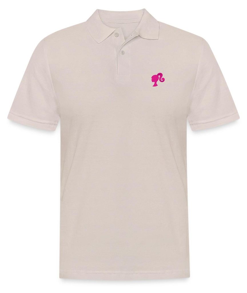 Spreadshirt Barbie Silhoutte Stick Herren Poloshirt, L, Beige